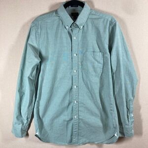 J. Crew Men's Ludlow Cotton Button Down Shirt Med Green Preppy‎ Office Classic